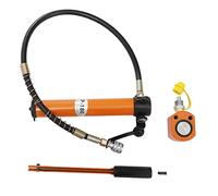 10T Hydraulic Ram Jack With CP-180 Hand Pump, Low Profile Single-Acting Porta Power Kit, 0.43 Inch Stroke Industrial Cylinder For Machinery And Shipbuilding