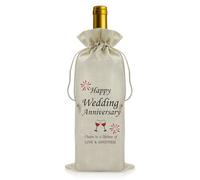 10th 20th 30th 40th 50th Anniversary Wedding Wine Bags Anniversary Present for Couple Him Her Weddings Anniversarys Wine Gift Bags for Couples Newlyweds Engagement Valentine's Day Gift for Women