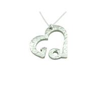 10th Anniversary Beaten Heart Pendant - 10 Year