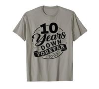 10th Anniversary Cute Couple 10 Years Down Forever to Go T-Shirt