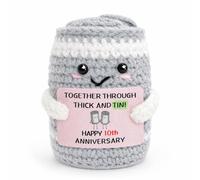 10th Anniversary Wedding Gifts for Him Her, 10 Year Anniversary Crochet, Tin Gifts for 10th Anniversary, Funny Tin Crochet for Women Men Wife Husband Girlfriend Boyfriend Couples, Ten Year Anniversary