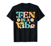 10th Birthday 10 is A Vibe Retro Bday Groovy Girls Kids T-Shirt
