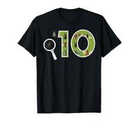 10th Birthday 10 Magnifying Glass Insects Bugs Bday Boys Kid T-Shirt