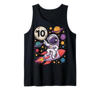 10th Birthday Astronaut Galaxy Space 10 Ten Birthday Boy Tank Top