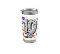 10th Birthday Astronaut Galaxy Space 10 Ten Birthday Boys Stainless Steel Insulated Tumbler