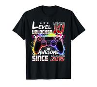 10th Birthday Boy Level 10 Unlocked Awesome 2015 T-Shirt