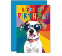 10th Birthday Card Boy - Pawsome Cool Dog - Dog Birthday Card for 10 Year Old Boy, Age 10 Boys Cards, A5 Dogs Greeting