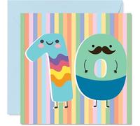 10th Birthday Card - Cute Pastel Numbers - Happy Birthday Cards for 10 Year Old Boy Girl Age 10 Girls Boys, 145mm Bday Greeting Card