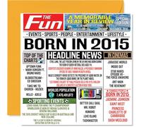 10th Birthday Card for Girls Boys - Born In 2015 Newspaper - Happy 10 Birthday Cards for Daughter Granddaughter Grandson Sister Brother Niece, 145mm Bday Greeting Cards