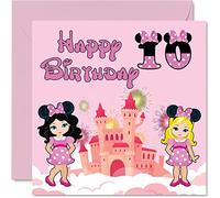10th Birthday Card Girl - Fantasy Castle Mouse - Happy Birthday Card 10 Year Old Girl, Girls Cards for Her, 145mm Greeting for Daughter, Niece, Granddaughter, Sister