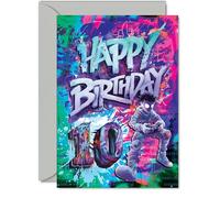 10th Birthday Cards for Boys Girls - Epic Gamer - Happy Birthday Card for 10 Year Old Boy Girl Sister Granddaughter Nephew Daughter, A5 Bday Greeting Cards