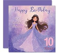 10th Birthday Cards for Girls, Princess in Purple