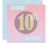 10th Birthday Cards for Girls - Sewing Stitch - Happy Birthday Card for 10 Year Old Girl Granddaughter Niece Daughter Cousin, 145mm Bday Greeting Cards