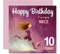 10th Birthday Cards for Niece, Football Girl