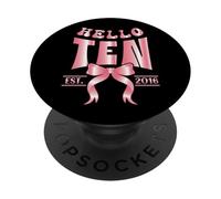 10th Birthday Coquette Bow Hello Ten 2016 10 Years Old Girls PopSockets Adhesive PopGrip