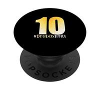 10th Birthday Double Digits Girls Ten 10 Yellow Ombre Kids PopSockets Adhesive PopGrip