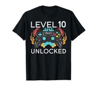 10th Birthday Gamer Level 10 Unlocked Video Gaming Bday Boys T-Shirt