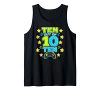 10th Birthday Gamer Ten Out of Ten Arcade 10 Years Old Tank Top