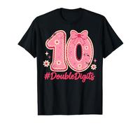 10th Birthday Girl Pink Coquette 10 Year Old Double Digits Value Graphic T-Shirt