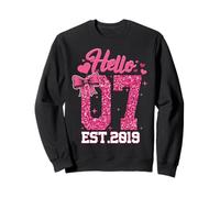 10th Birthday Girl Pink Coquette Bow Hello Ten 10 Years Old Sweatshirt