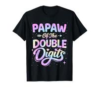 10th Birthday Girl Tie Dye Papaw of The Double Digits T-Shirt