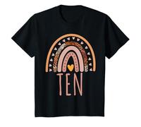 10th Birthday Leopard Boho Rainbow Ten Year Old Girl T-Shirt