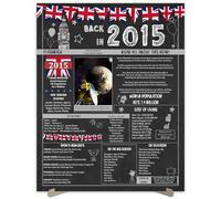 10th Birthday Party Gifts - 10 Years Old Anniversary Poster for Men or Women. Back In 2015 Party Supplies. Birthday or Wedding Gift Ideas for Home Wall Decorations. Born 10 Years ago Size A3