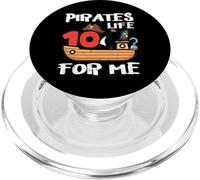10th Birthday Pirates Life For Me 10 Years Bday Boys Kids PopSockets PopGrip for MagSafe