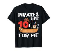 10th Birthday Pirates Life for Me 10 Years Bday Boys Kids T-Shirt