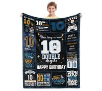 10th Birthday Present for Boys,Black 10th Birthday Decorations for Boys Blanket,10th Birthday Present Ideas for 10 Year Old Boys,10th Birthday Decorations Throw Blanket for Teen Son Grandson Nephew