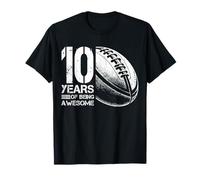 10th Birthday Retro Rugby Player 10 Years Old Boy Girl T-Shirt