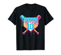 10th Birthday Softball Ice Cream Drip 10 Years Boy Girl Gift T-Shirt