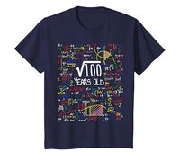 10th Birthday Square Root of 100 10 Years Old Math Lover T-Shirt, Youth, Navy Blue, Small
