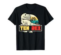 10th Birthday Trex Ten Rex Bday 10 Years Old Dinosaur Boys T-Shirt