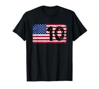 10th Birthday US Flag 4th Of July Boys Girls 10 Years Old T-Shirt