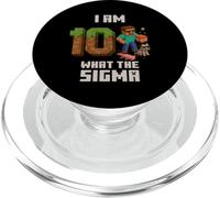 10th Birthday What The Sigma Pixel 10 Bday Gamer Boys Kids PopSockets PopGrip for MagSafe