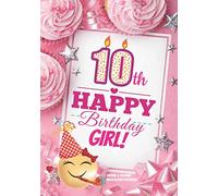 10th Happy Birthday Girl Journal & Coloring Pages Activity Notebook: Cute Emoji Special Birthday Card Style Guided Journal, Coloring & Word-Search For Kids To Write In