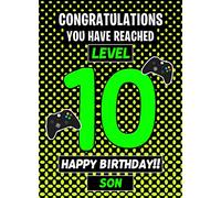 10th Level Gamer Birthday Card (Son) - 10th Tenth Age for Boy Gaming