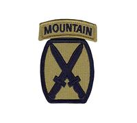 10th Mountain Division New OCP Patch and Tab Sewn Together W/Hook Fastener (EA)