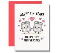 10th Wedding Anniversary Card For Husband Wife Funny Tin Years A132