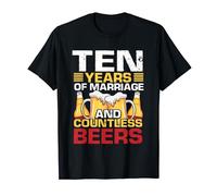 10th Wedding Anniversary Gifts for Him Her Husband Couples T-Shirt