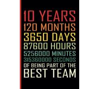 10th Year Work Anniversary Notebook: 10 Years of Service - Journal Funny Notebook Male or Female Boss - Staff Appreciation Gift for Job Milestone of Completing 10 Years of Service