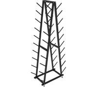 10Tier Black Yoga Mat Sto Rack with WheeoubleSidedfor Gyms & Studios SpaceSaving Yoga Mat Holder Perfect for Home Fitness