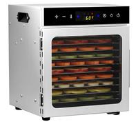 10Tray Stainless Steel Food Dehydrator,LED Touch Control Design,Adjustable Digital Temperature 30-90°C and 24 Hour Timer,Fruit Dryer Machine for Fruit, Veg, Meat & More