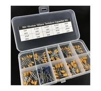 10values 100pcs 16V 1uF 2.2uF 3.3uF 4.7uF 10uF 15uF 22uF 33uF 47uF 100uF tantalum capacitor assorted kit with storage box Capacitance Meters