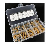 10values 100pcs 25V 1uF 2.2uF 3.3uF 4.7uF 6.8uF 10uF 22uF 33uF 47uF 68uF tantalum capacitor assorted kit with storage box YYVFLAUX