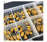 10values 100pcs 35V/50V 1uF 2.2uF 3.3uF 4.7uF 6.8uF 10uF 22uF 33uF 47uF tantalum capacitor assorted kit with storage box MQXFCZUX