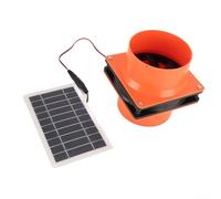 10W 12V Solar Exhaust Fan Kit with Round Duct and Integrated Solar Panel, Energy-Saving for RV, Attic, Greenhouse, or Boat Cooling and Airflow Circulation(Orange)