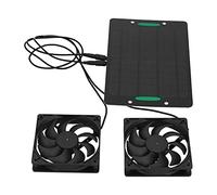 10W 12V Solar Panel Fan Kit, Waterproof Solar Panel Powered Dual Fan with 2m Cable, Outdoor Portable Ventilator Exhaust Fan for Chicken Coops, Greenhouse, Shed, Pet House (2pcs Fan