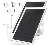10W/5V Solar Panel Charger with Two connectors DC3.5 * 1.35 and USB-C, 9.8Ft Charging Cable, IP65, Compatible with Ring Spotlight Cam Plus/Pro, Stick Up Cam Battery 2nd/3rd Generation (10W-2Pack)